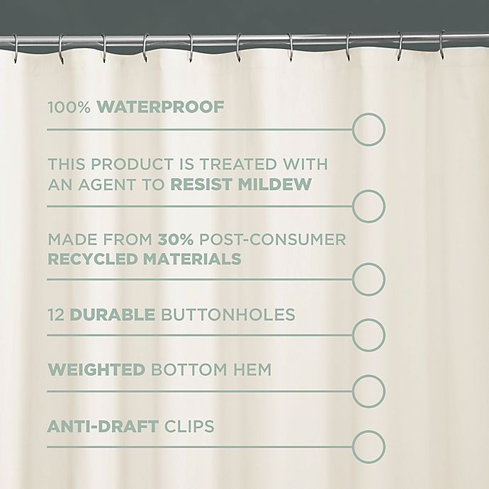 slide 2 of 7, Haven Recycled Cotton Waterproof Shower Curtain Liner - Ivory, 70 in x 72 in