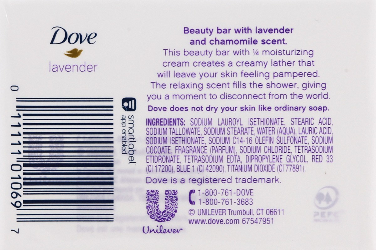 slide 3 of 9, Dove Beauty Bar Gentle Skin Cleanser Relaxing Lavender, 3.17 oz, 3 Bars, 3 ct