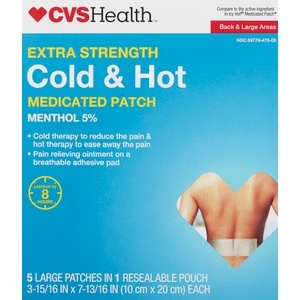 slide 1 of 1, CVS Health Extra Strength Cold & Hot Medicated Patches 5ct, Large, 5 ct