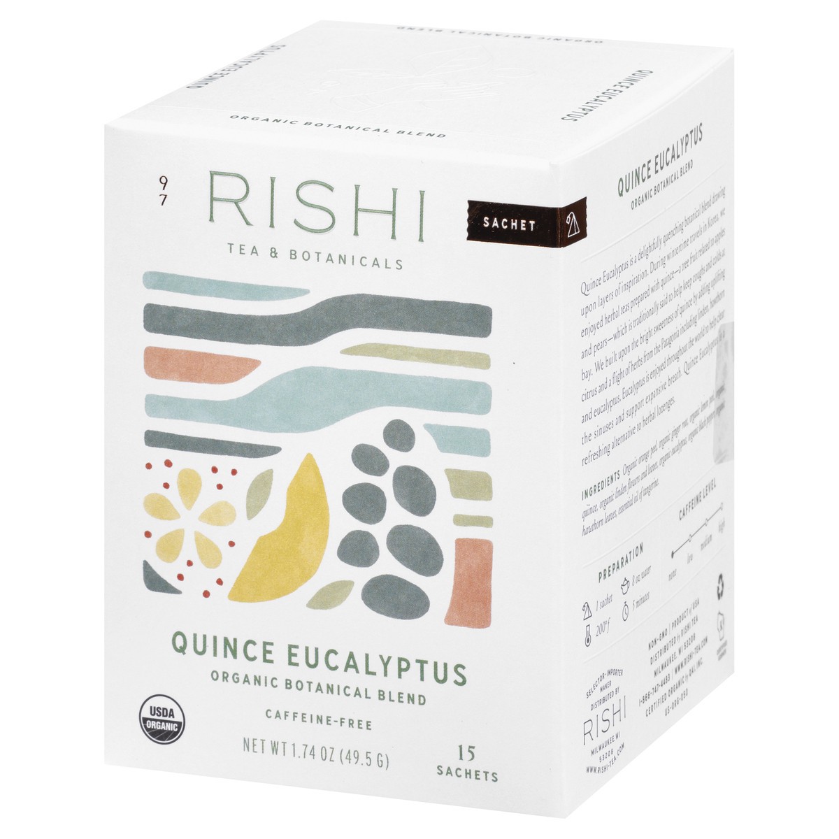 slide 12 of 12, Rishi Caffeine-Free Organic Sachets Quince Eucalyptus Tea - 15 ct, 15 ct