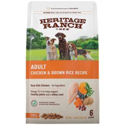 H-E-B Heritage Ranch Dry Dog Food, Chicken & Brown Rice