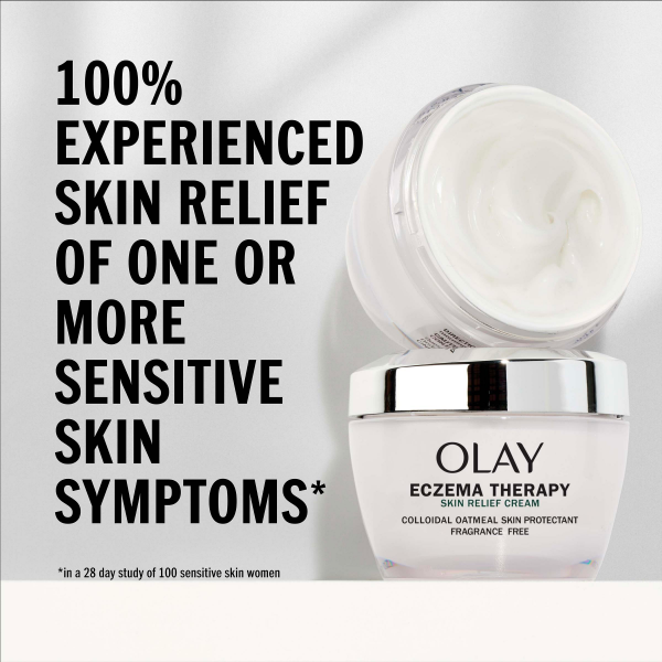 slide 6 of 22, Olay Sensitive Eczema Therapy Face Moisturizer Skin Relief Cream, 1.7 fl oz Fragrance-Free Skin Care Treatment with Colloidal Oatmeal, 1.7 oz