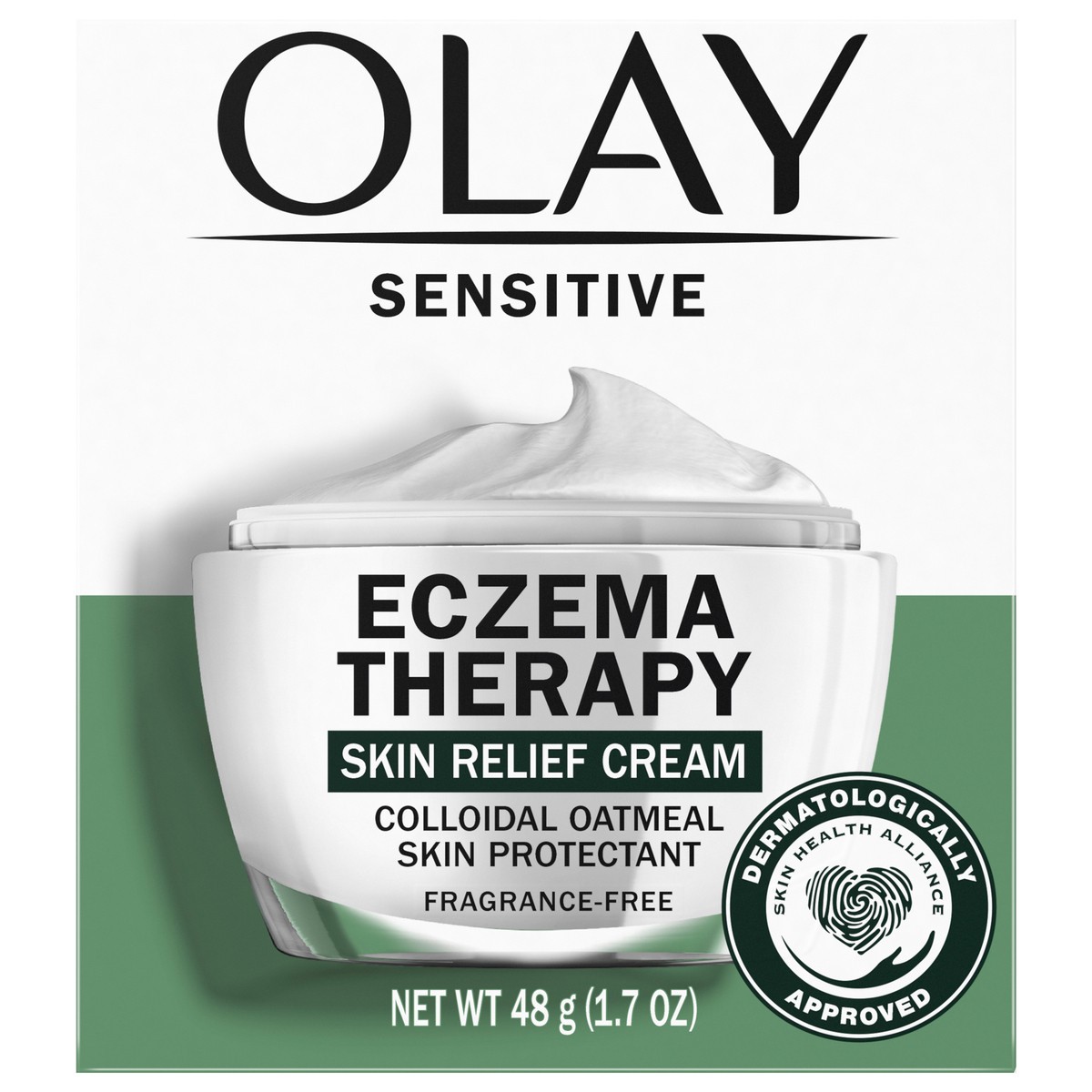 slide 1 of 22, Olay Sensitive Eczema Therapy Face Moisturizer Skin Relief Cream, 1.7 fl oz Fragrance-Free Skin Care Treatment with Colloidal Oatmeal, 1.7 oz