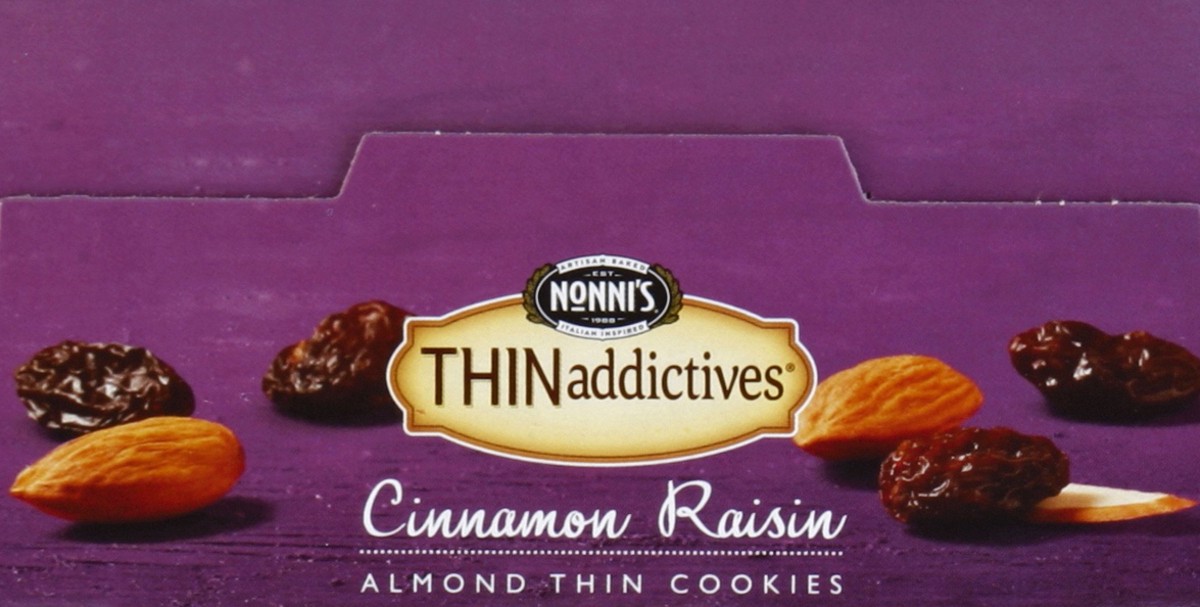 slide 2 of 6, Nonni's THINaddictives Cinnamon Raisin Almond Thin Cookies, 6 ct; 4.4 oz