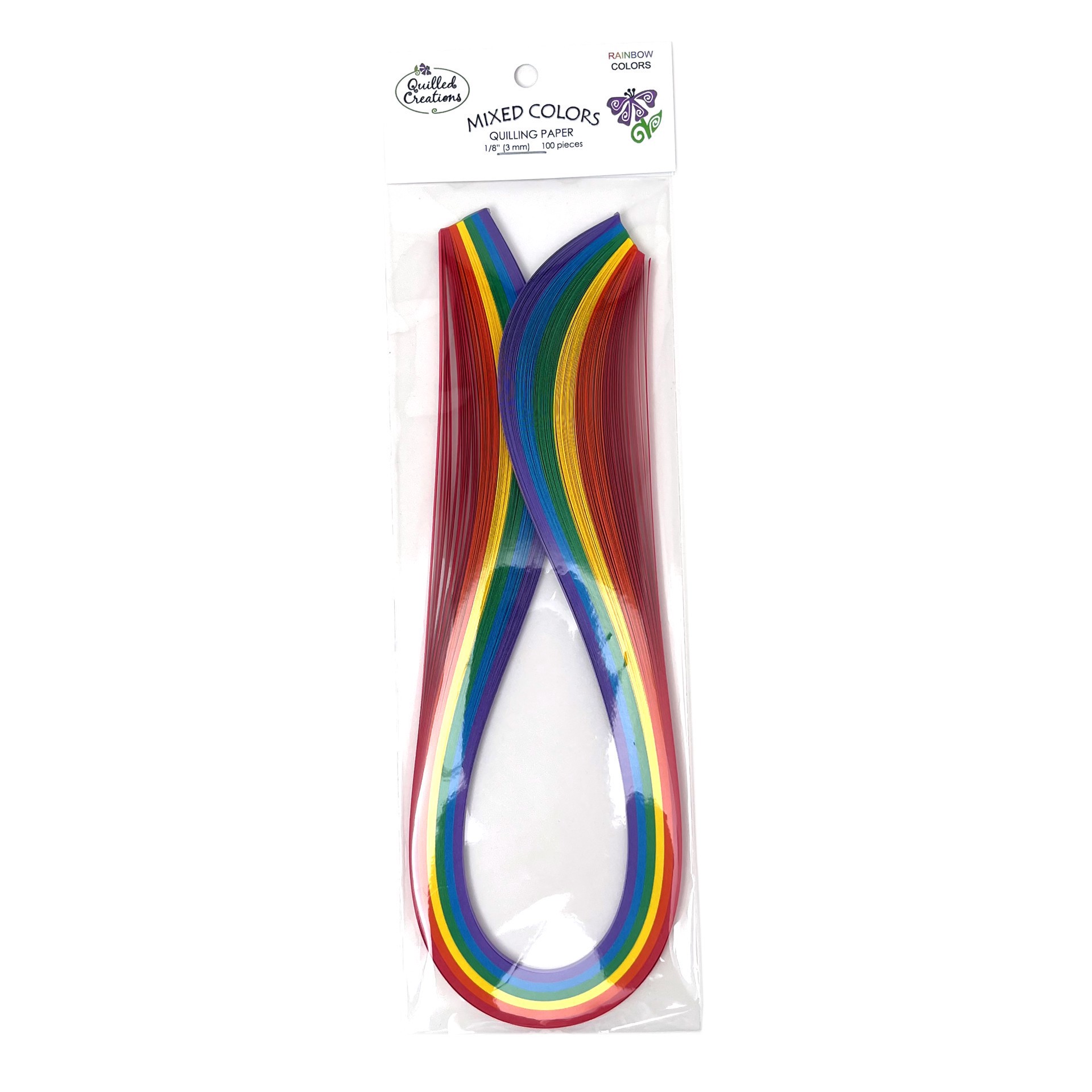 slide 5 of 5, Quilled Creations 1/8" Rainbow Mix Quilling Paper, 100ct., 100 ct