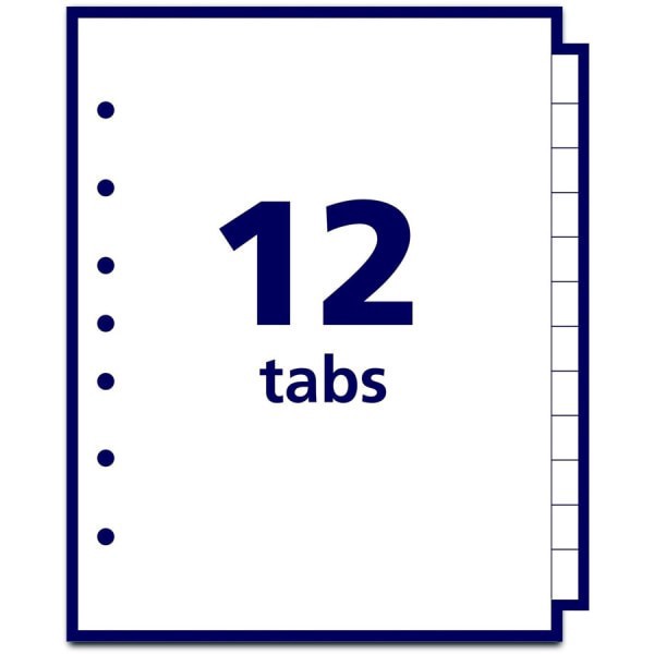 slide 4 of 5, Avery Small Preprinted Dividers, 5 1/2 x 8 1/2, White, Jan.-Dec, 1/2 gal