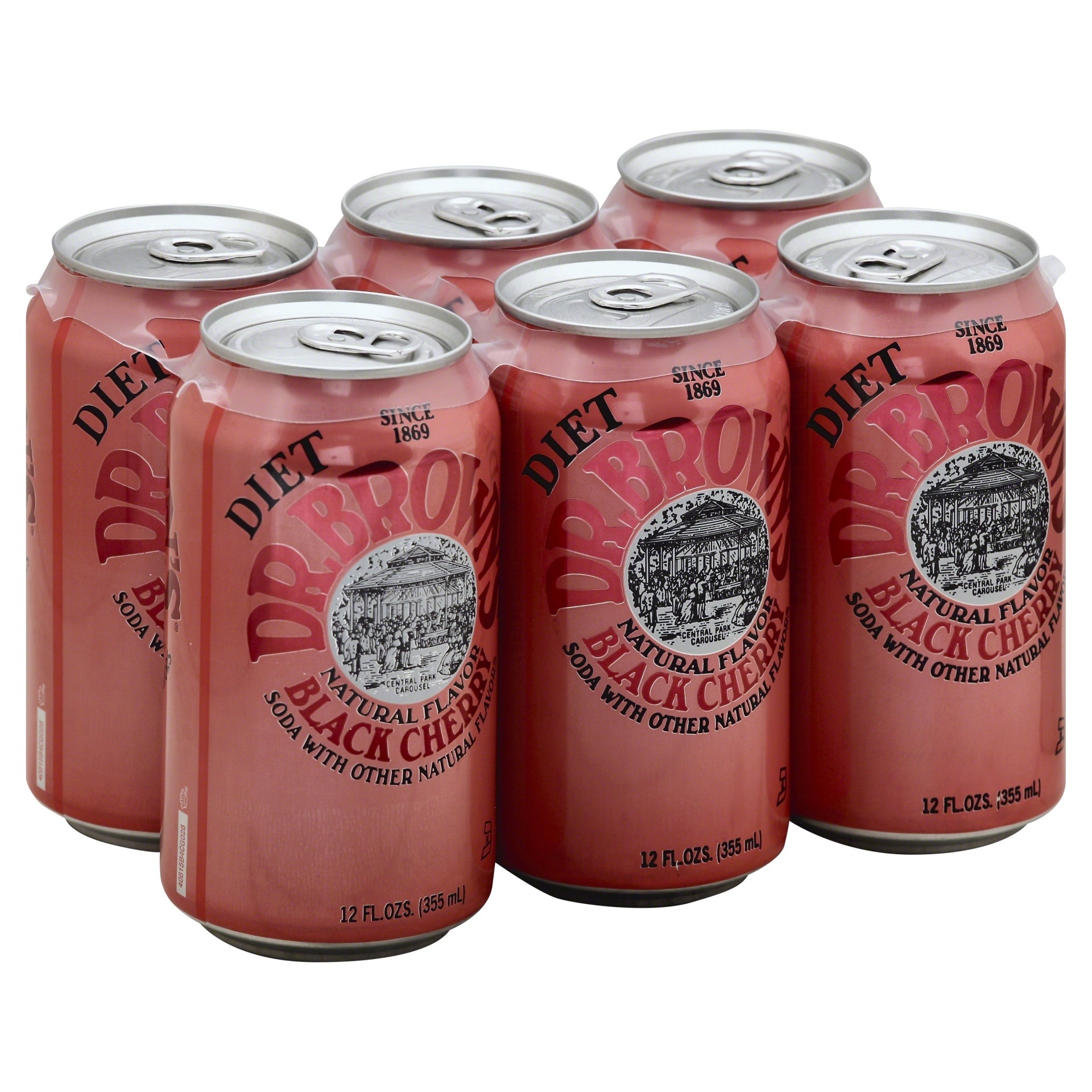 slide 1 of 9, Diet Dr. Brown's Black Cherry Soda , 6 ct; 12 fl oz