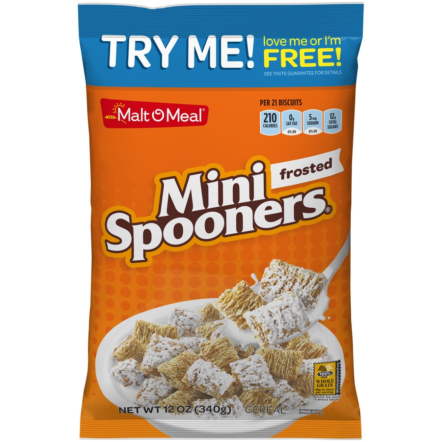 slide 1 of 1, Malt-O Meal Frosted Mini Spooners Cereal, 12 oz