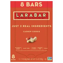 LÄRABAR Cashew Cookie, Gluten Free Vegan Fruit & Nut Bar, 1.7 oz Bars, 8 Ct