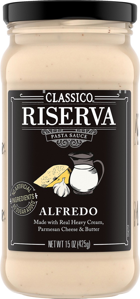 slide 3 of 14, Classico Riserva Alfredo Pasta Sauce, 15 oz Jar, 15 oz