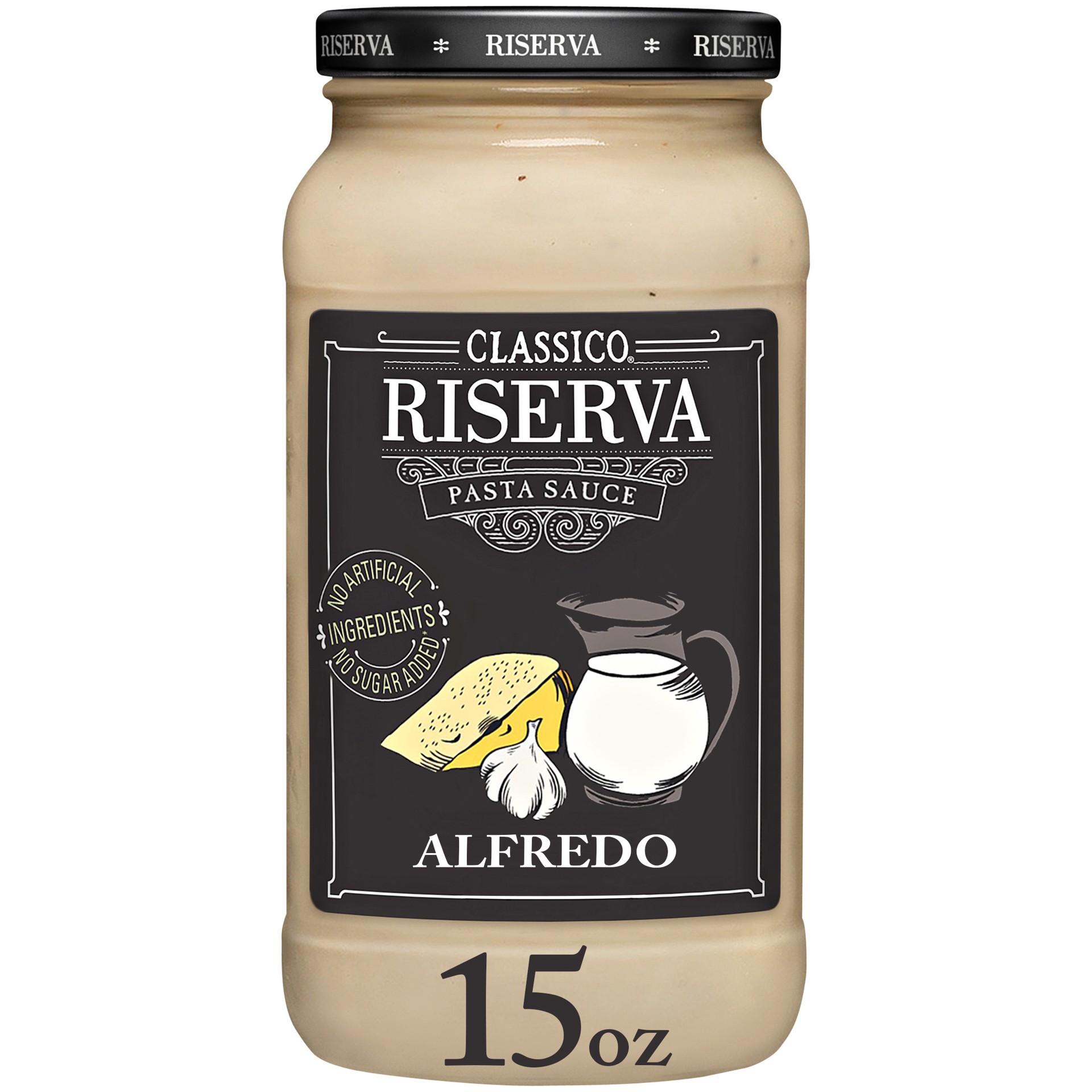 slide 1 of 14, Classico Riserva Alfredo Pasta Sauce, 15 oz Jar, 15 oz