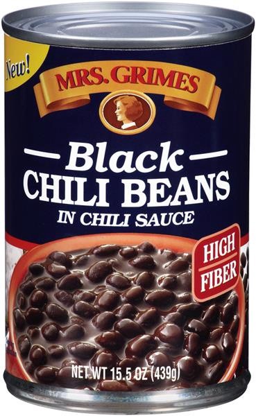 slide 1 of 1, Mrs. Grimes Black Chili Beans in Chili Sauce 15.5 oz, 15.5 oz