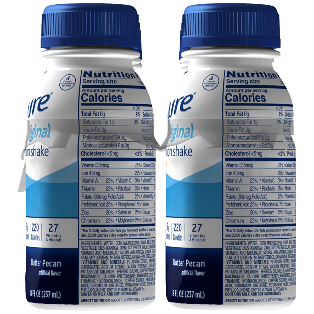 slide 8 of 8, Ensure Original Nutrition Shake with 9 grams of protein, Meal Replacement Shakes, Butter Pecan, 8 fl oz, 6 Count, 48 fl oz