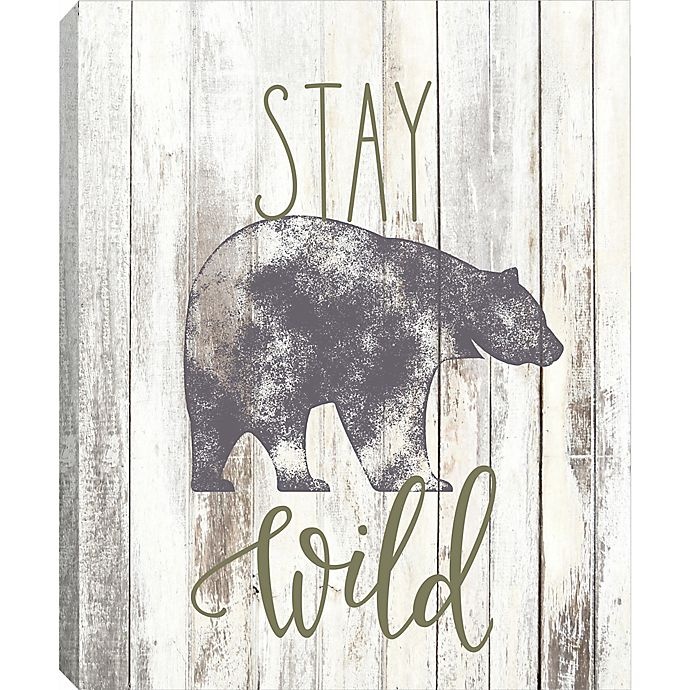 slide 1 of 3, Linden Ave Stay Wild Canvas Wall Art, 10 in x 8 in