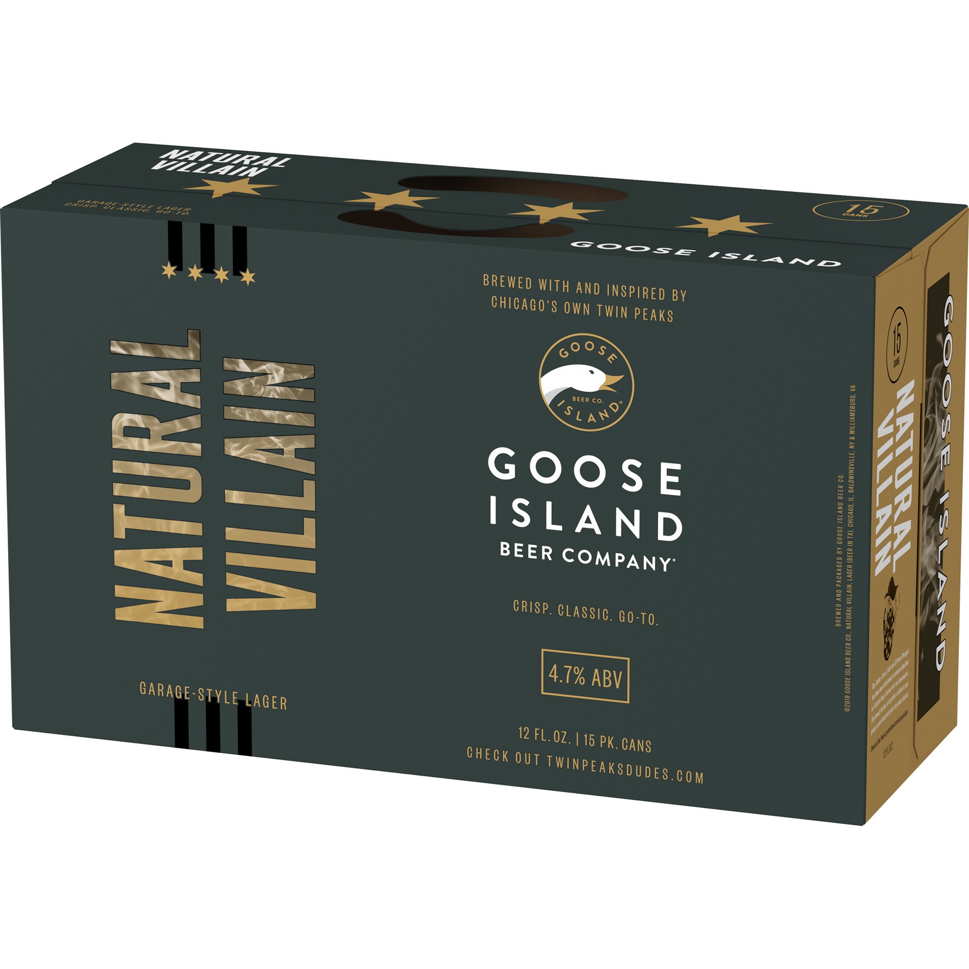 slide 2 of 5, Goose Island Beer Co. Goose Island Natural Villain Lager, 15 Pack 12 fl. oz. Cans, 15 ct