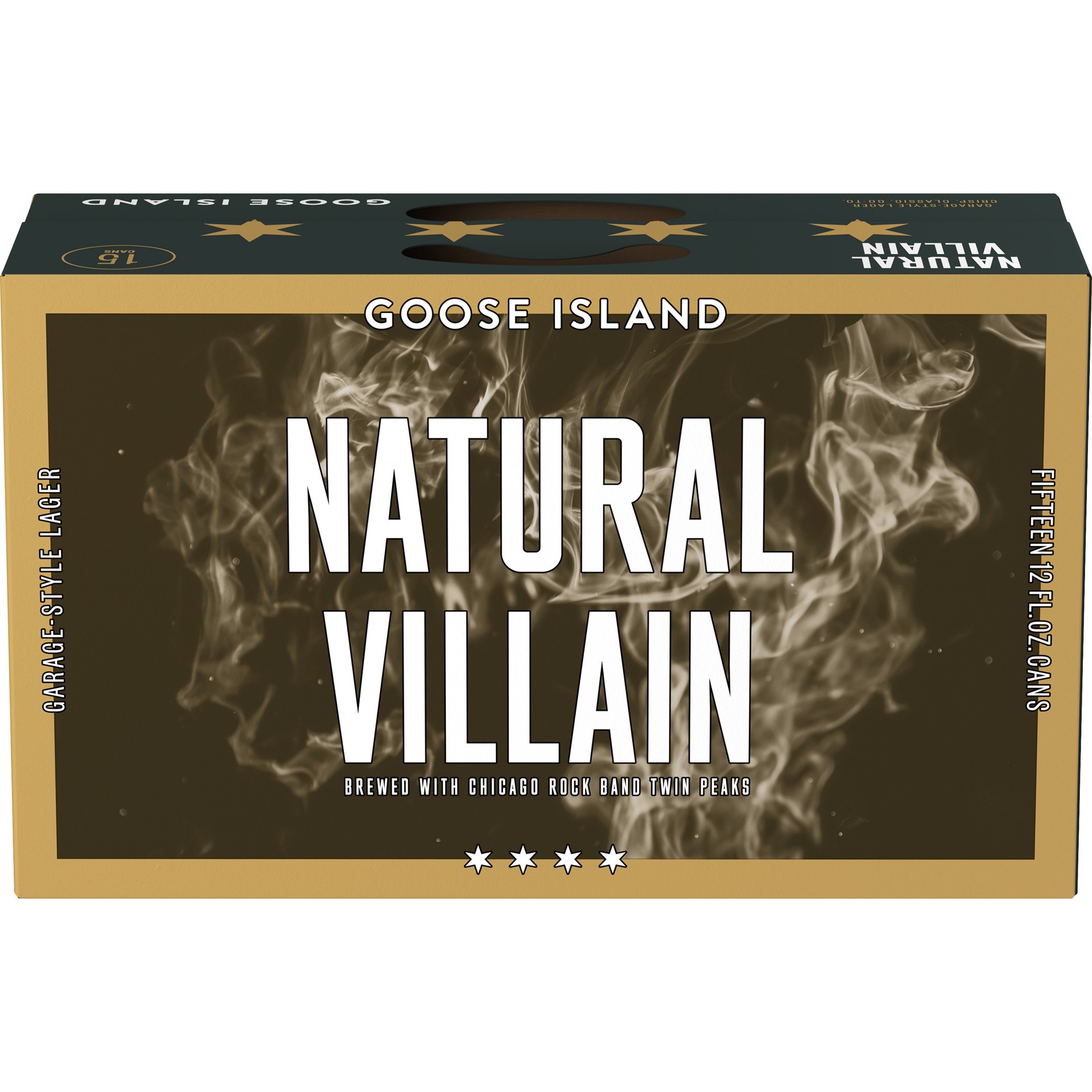 slide 5 of 5, Goose Island Beer Co. Goose Island Natural Villain Lager, 15 Pack 12 fl. oz. Cans, 15 ct