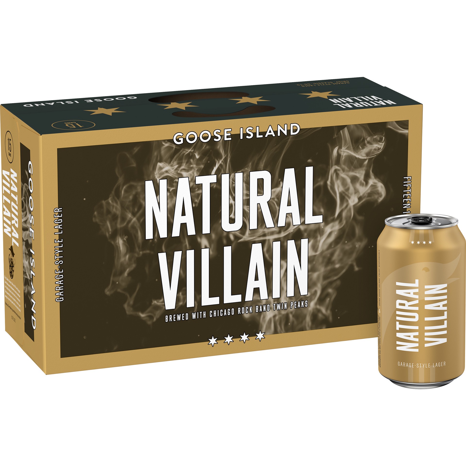 slide 1 of 5, Goose Island Beer Co. Goose Island Natural Villain Lager, 15 Pack 12 fl. oz. Cans, 15 ct