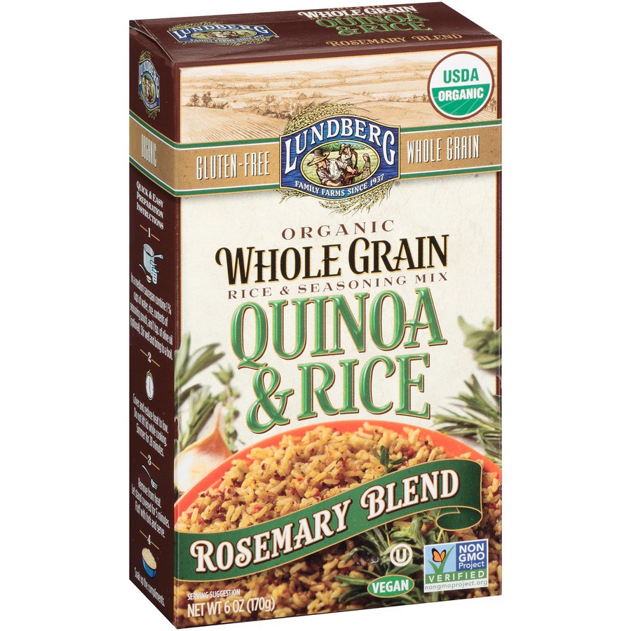 slide 4 of 8, Lundberg Organic Whole Grain Quinoa & Rice with Rosemary Blend, 6 oz