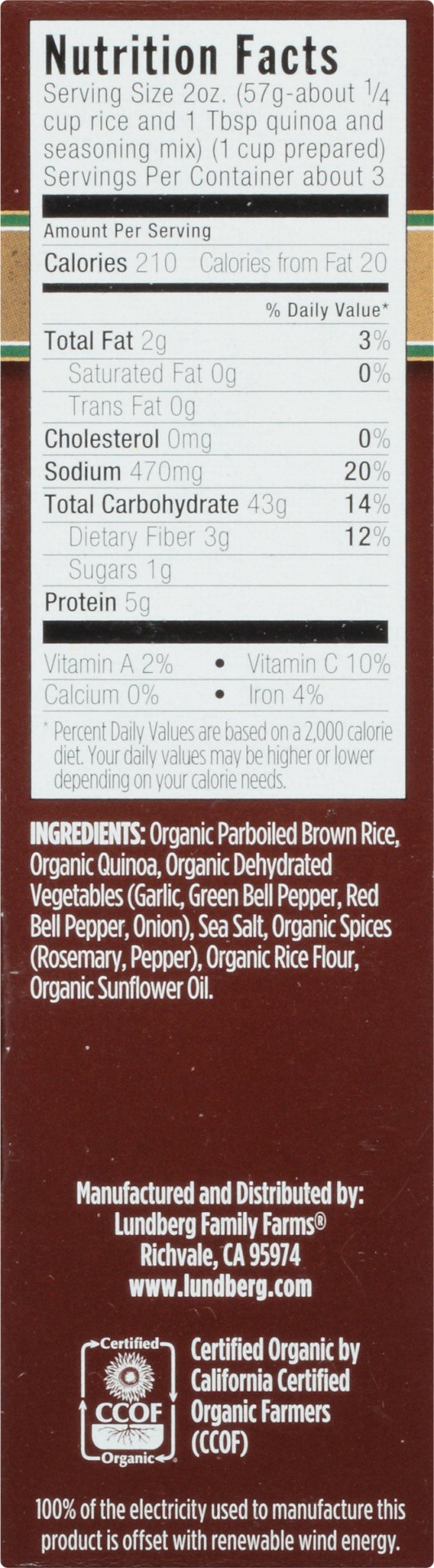 slide 7 of 8, Lundberg Organic Whole Grain Quinoa & Rice with Rosemary Blend, 6 oz