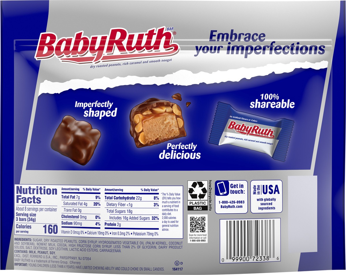 slide 4 of 11, Baby Ruth Minis Candy Bars Share Pack 9.6 oz, 9.6 oz