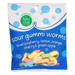 Food Club Sour Gummi Worms 6 oz