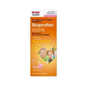 slide 1 of 1, CVS Health Children's Ibuprofen Pain Reliever & Fever Reducer (Nsaid) Oral Suspension, Bubble Gum, 4 Fl Oz, 4 oz
