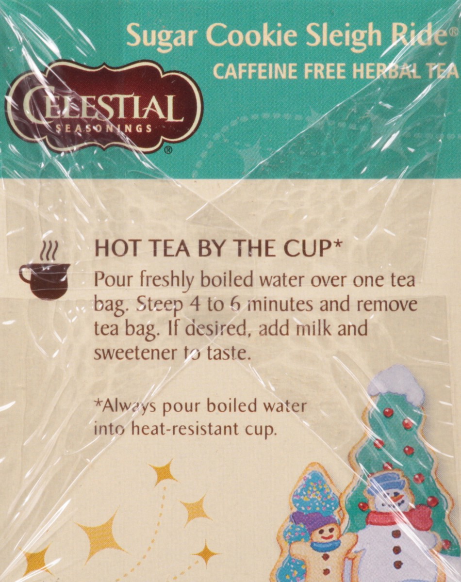 slide 8 of 10, Celestial Seasonings Caffeine Free Holiday Tea Bags Sugar Cookie Sleigh Ride Herbal Tea 18 ea, 18 ct