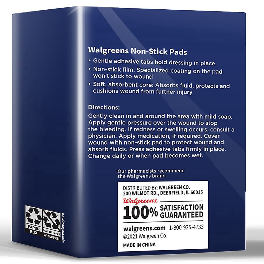 slide 3 of 5, Walgreens Non-Stick Adhesive Tabs Pads, 20 ct