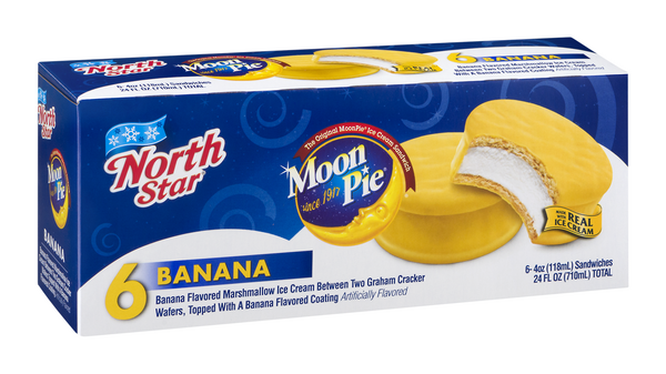 slide 1 of 1, North Star Ice Cream Sandwhich Banana Moon Pie, 6 ct