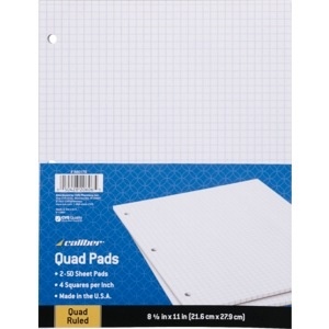 slide 1 of 1, CVS Health Caliber Quad Ruled Planning Pads, 2 ct