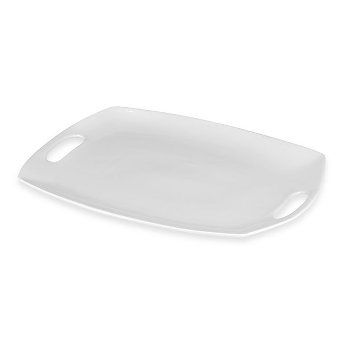 slide 1 of 1, Everyday White by Fitz and Floyd Handled Platter, 17 in