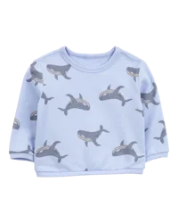 Carter's Baby Whale Pullover Sweatshirt Blue 12M