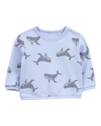 Carter's Baby Whale Pullover Sweatshirt Blue 12M