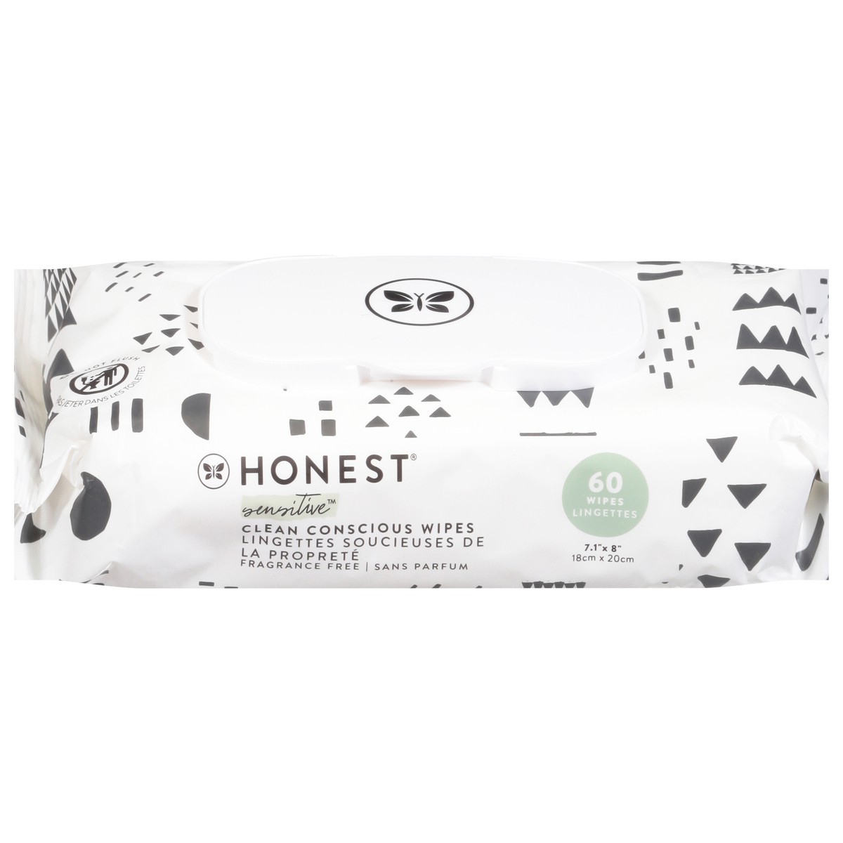 slide 1 of 1, Honest Sensitive Clean Conscious Wipes 60 ea, 60 ct