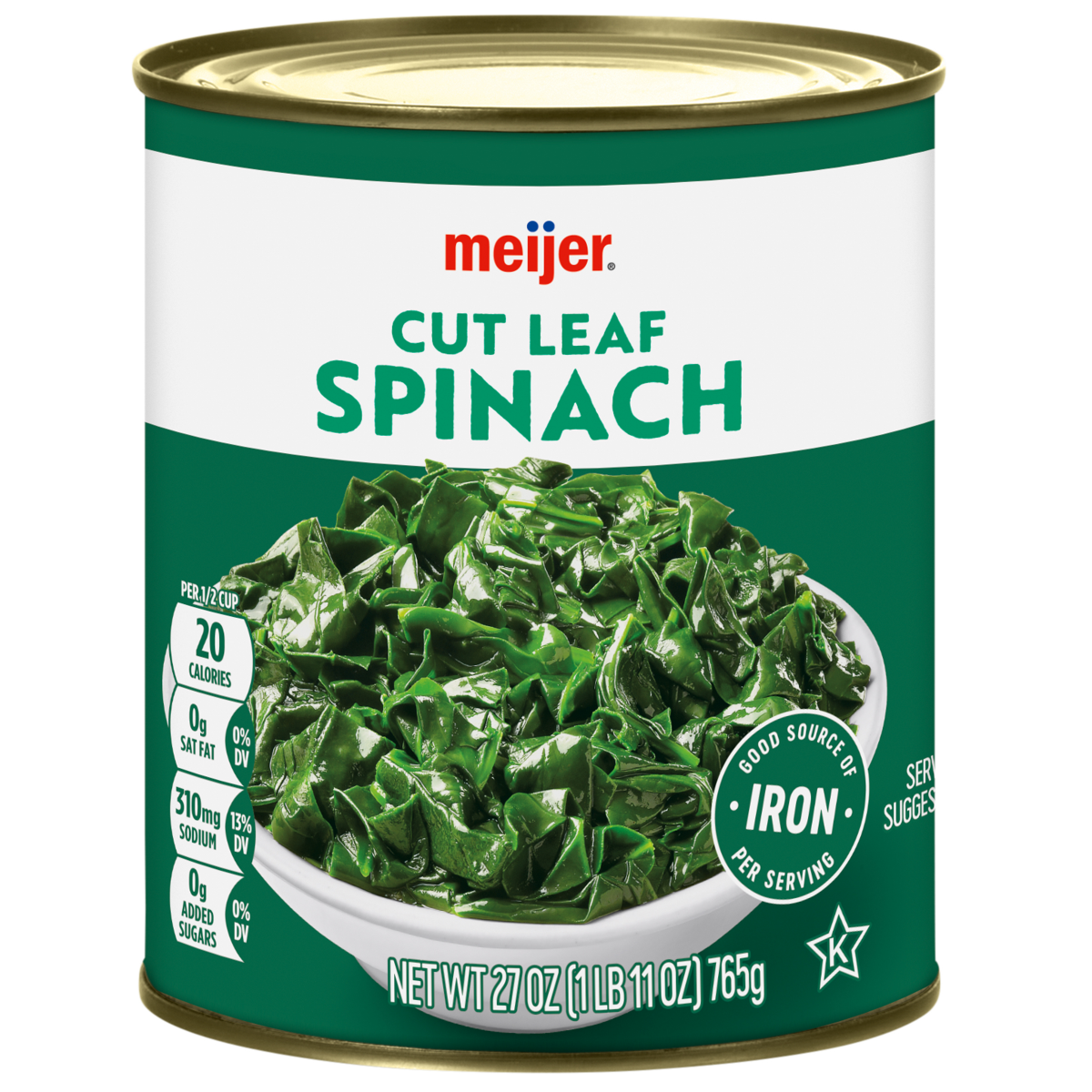 slide 1 of 5, Meijer Cut Leaf Spinach, 27 oz