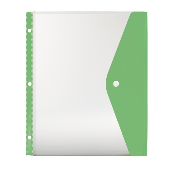 slide 1 of 1, Office Depot Brand Side-Load Binder Pocket, Letter Size, Green, 1 ct