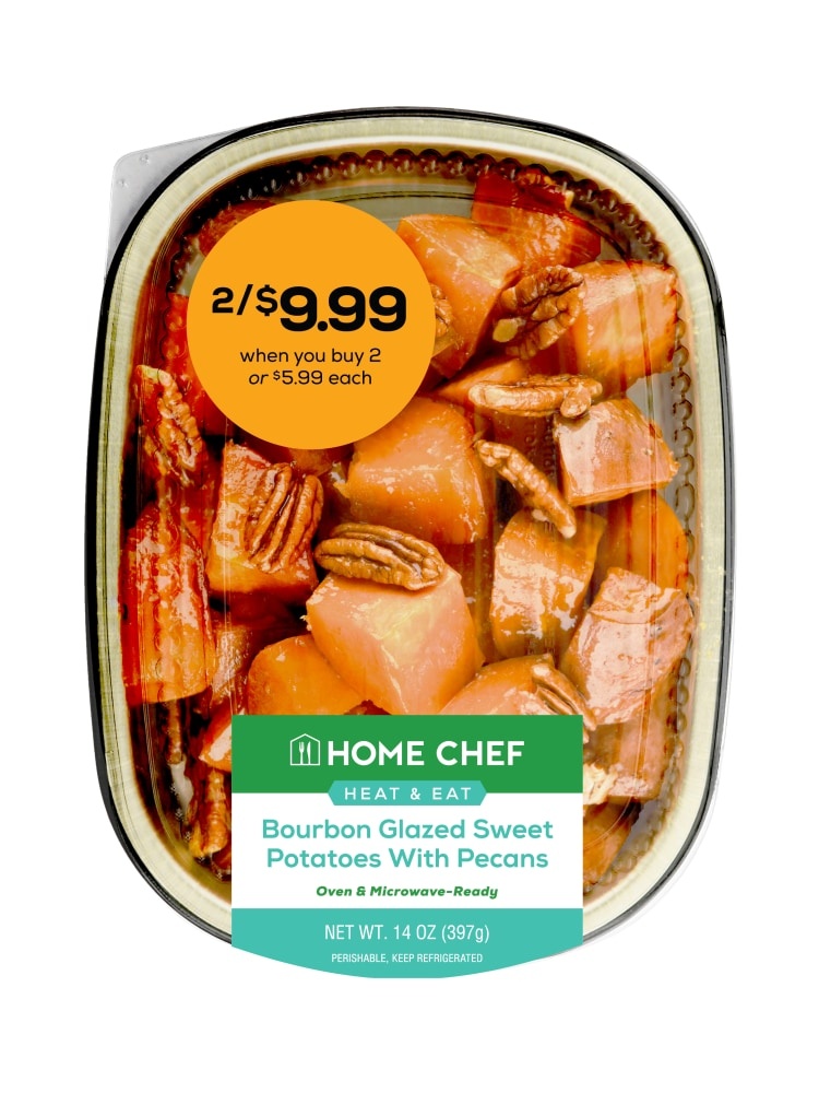 slide 1 of 1, Home Chef Heat & Eat Bourbon Glazed Sweet Potatoes With Pecans, 14 oz