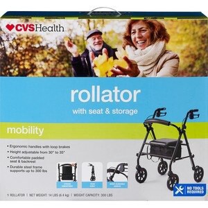 slide 1 of 1, CVS Health Rollator Wheels, Black, 7.5"", 1 ct