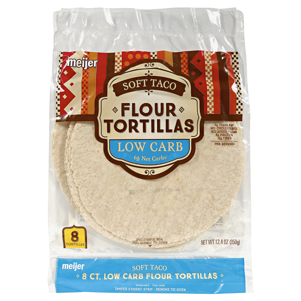 slide 1 of 1, Meijer Low Carb Flour Tortillas, 12.4 oz
