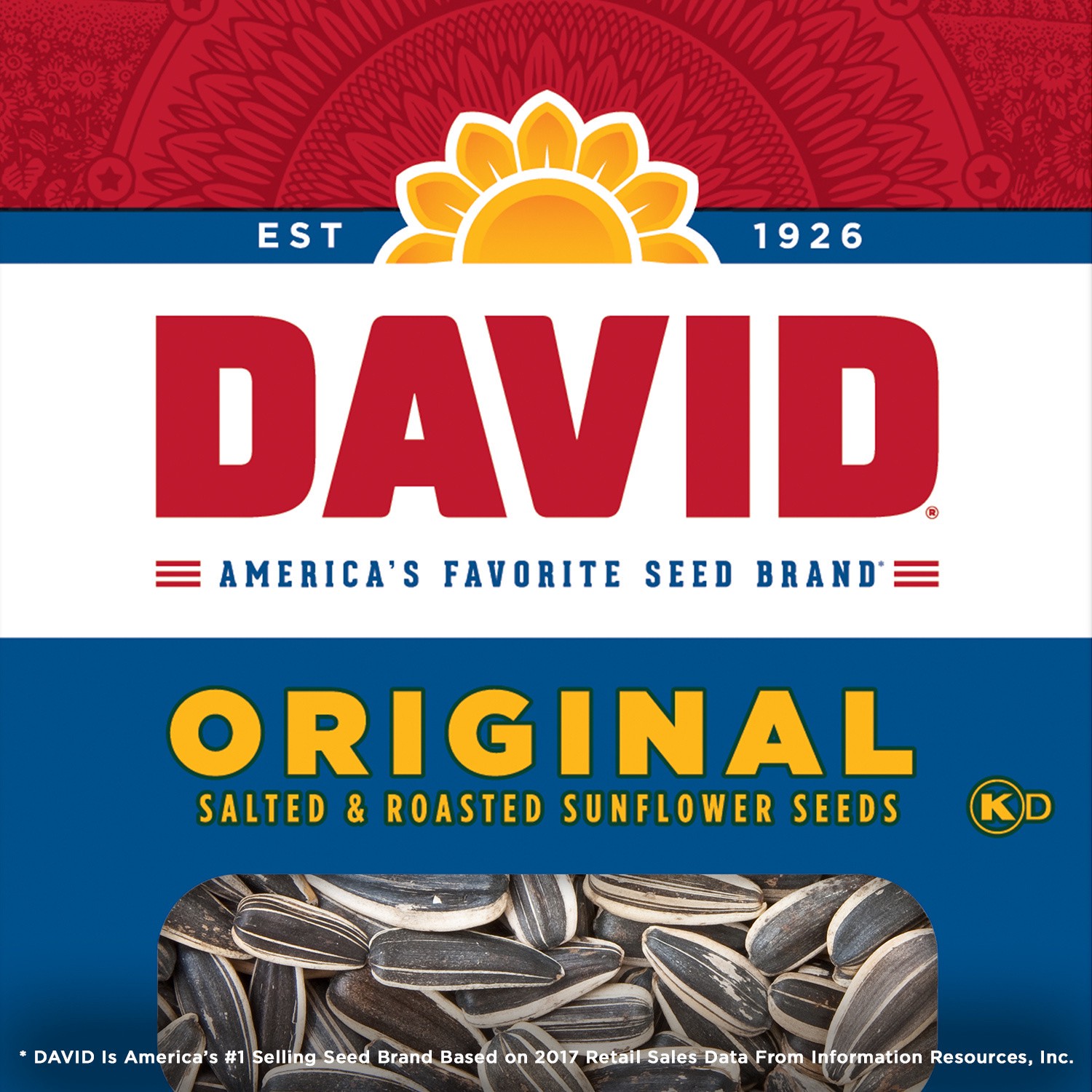 slide 3 of 5, DAVID Salted & Roasted Original Sunflower Seeds 1.625 oz, 1.62 oz