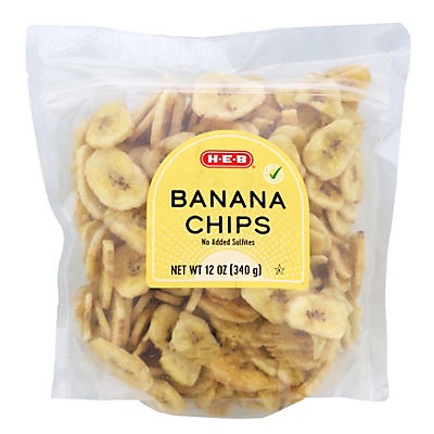 slide 1 of 1, H-E-B Banana Chips, 12 oz