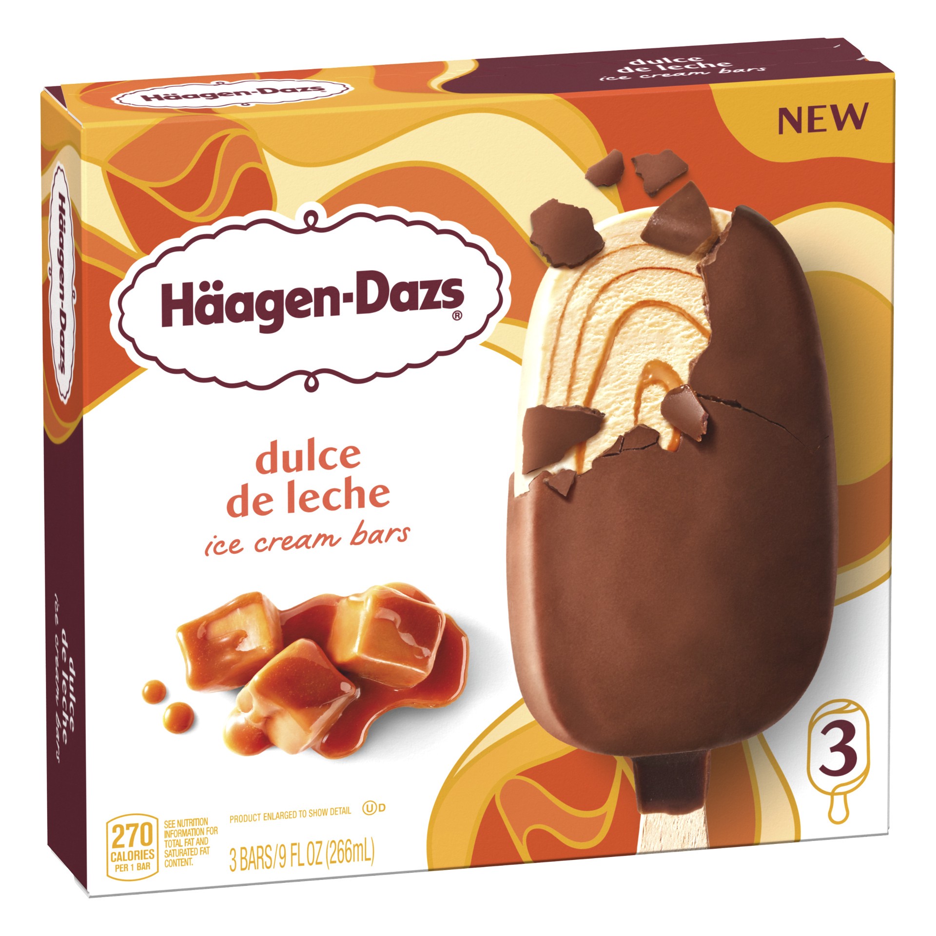 slide 5 of 5, Häagen-Dazs Dulce de Leche Snack Bars, 3 Count, 3 ct