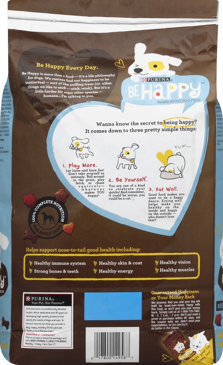 slide 6 of 6, Purina Be Happy Beef Flavor Adult Dog Food, 4 lb