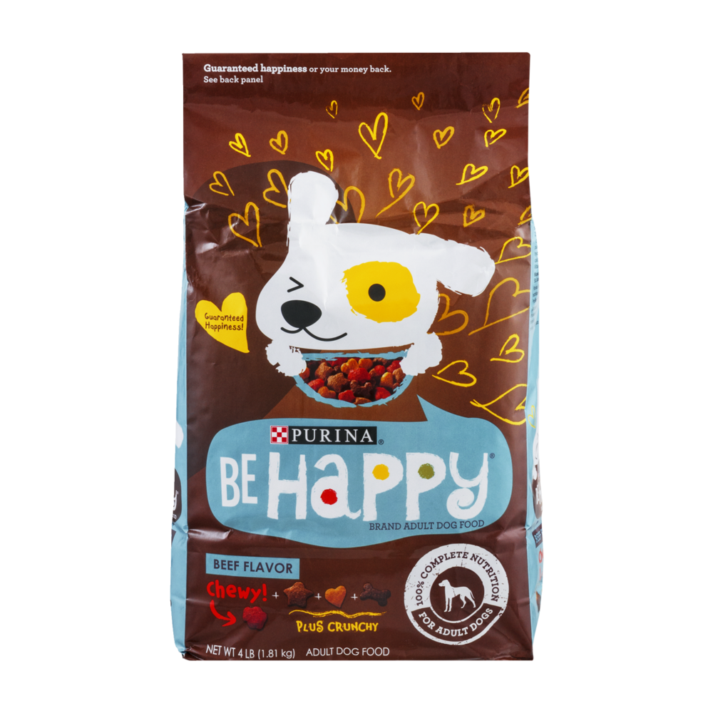 slide 1 of 6, Purina Be Happy Beef Flavor Adult Dog Food, 4 lb