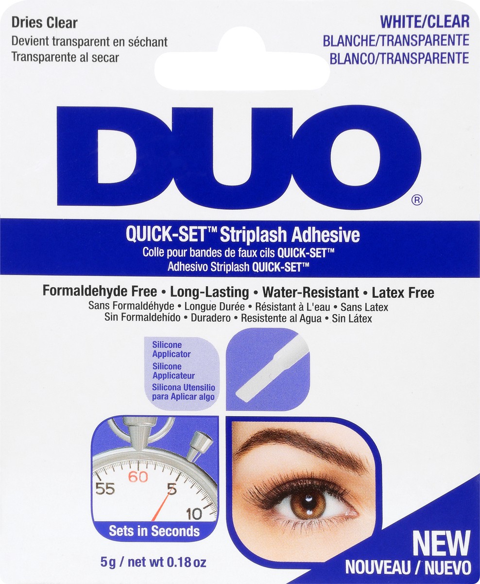 slide 6 of 9, DUO Quick-Set White/Clear Striplash Adhesive 5 g, 5 g