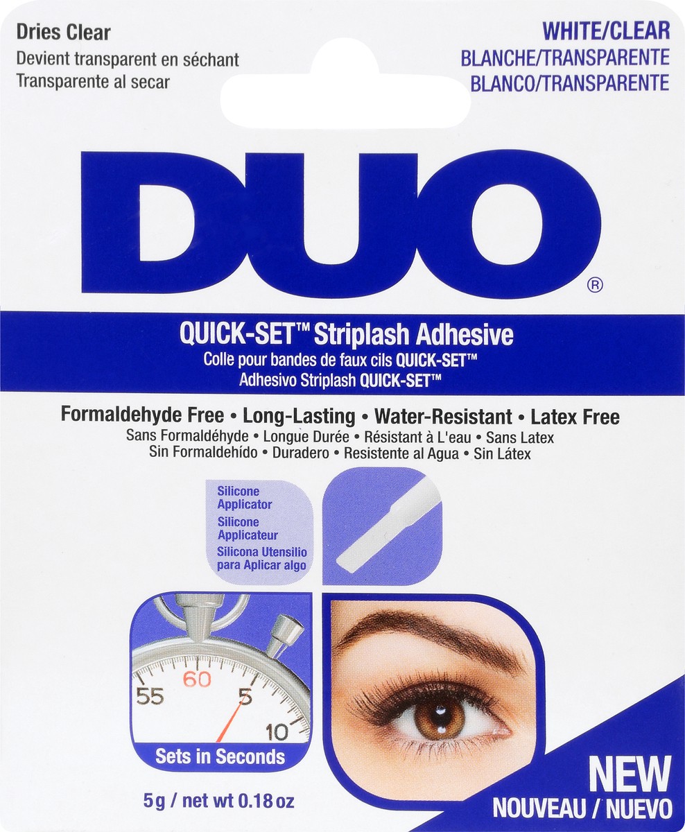 slide 1 of 9, DUO Quick-Set White/Clear Striplash Adhesive 5 g, 5 g