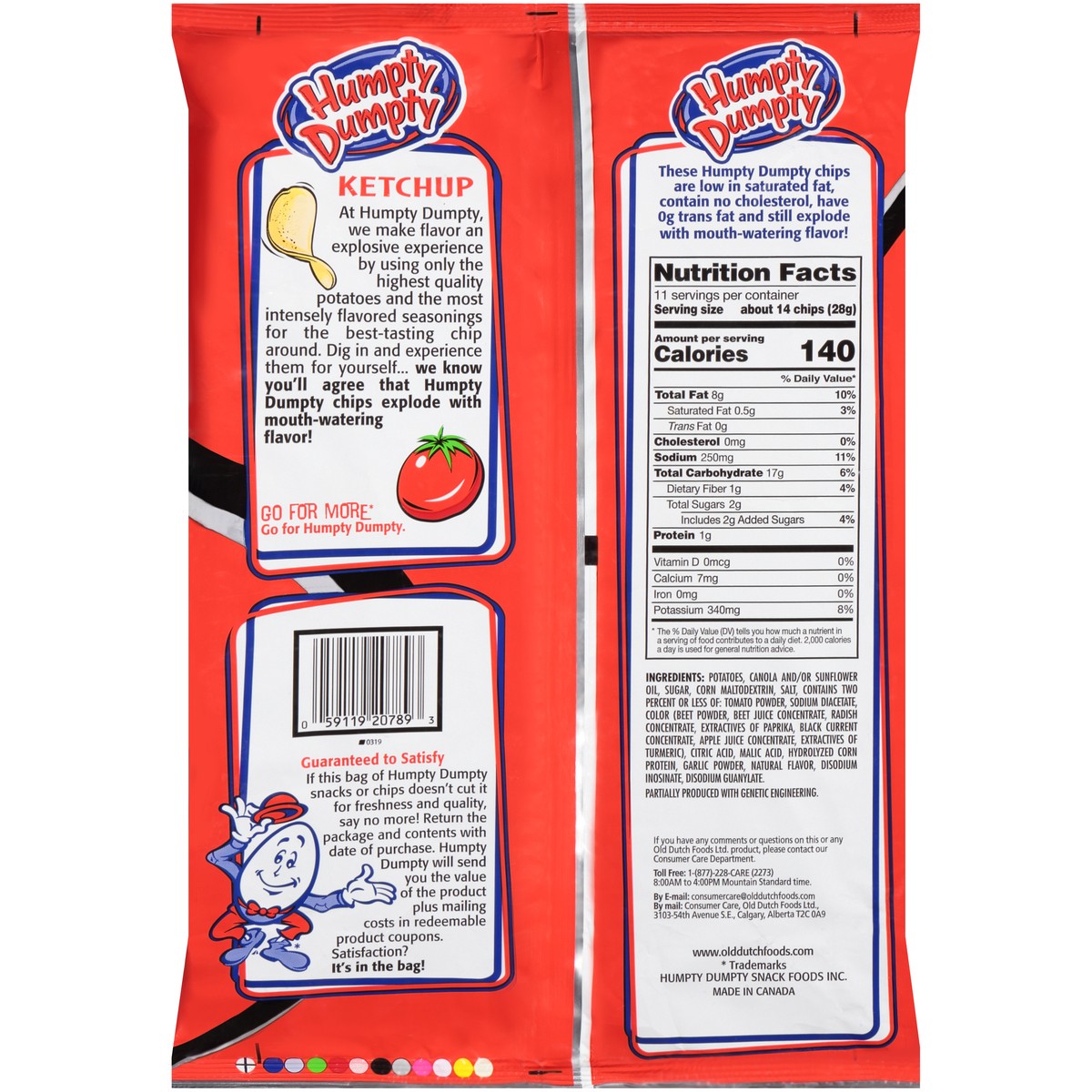 slide 3 of 9, Humpty Dumpty Snacks Ketchup Potato Chip, 11 oz