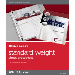 Office Depot Brand Standard Weight Sheet Protectors, Clear