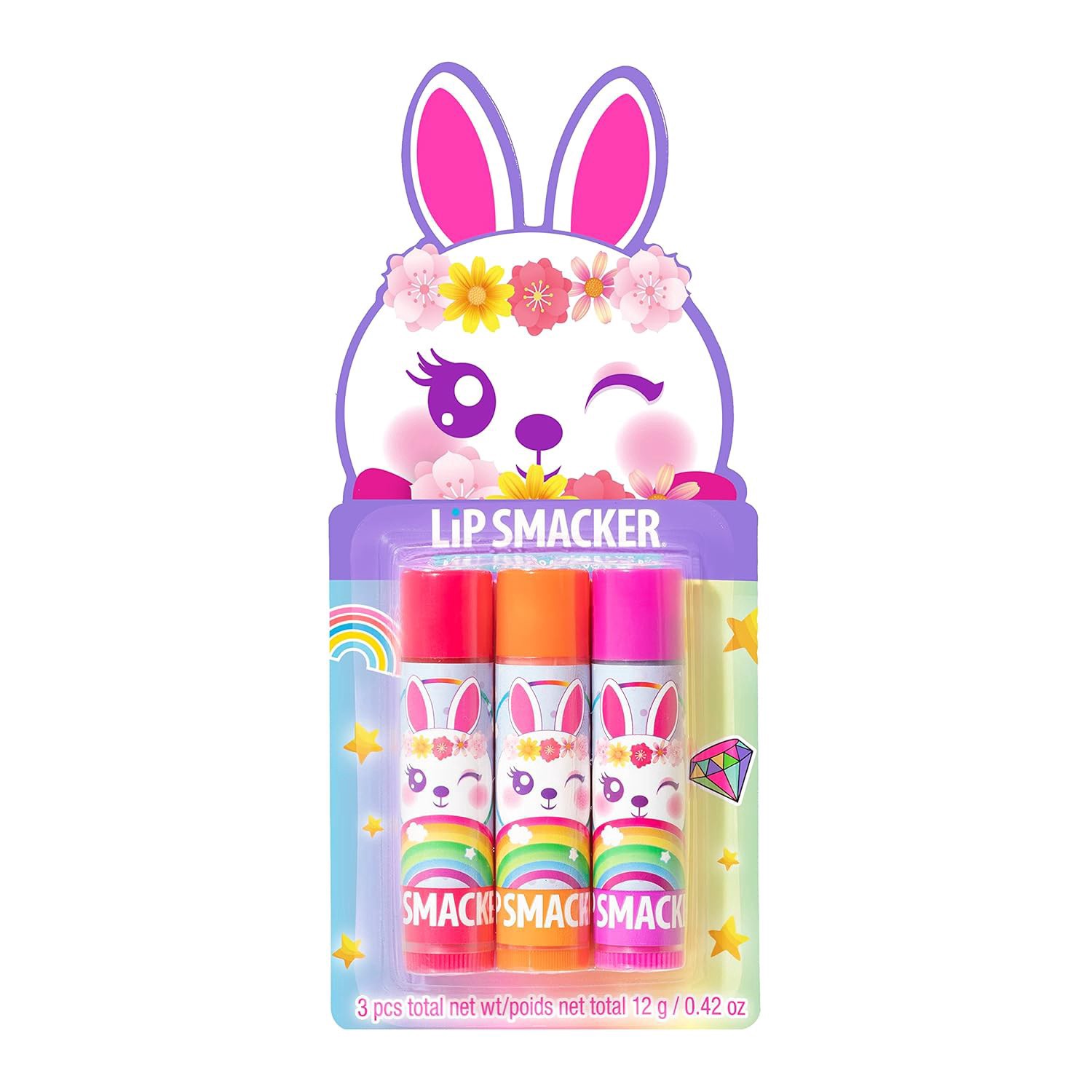 slide 1 of 1, LIP SMACKERS Ls Easter Trio Card Bunny, 3 ct