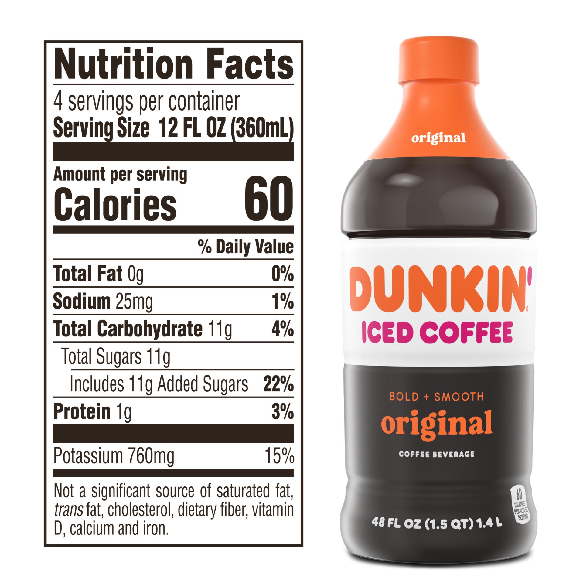 slide 2 of 13, Dunkin' Original Coffee Bottle, 48 fl oz, 48 fl oz
